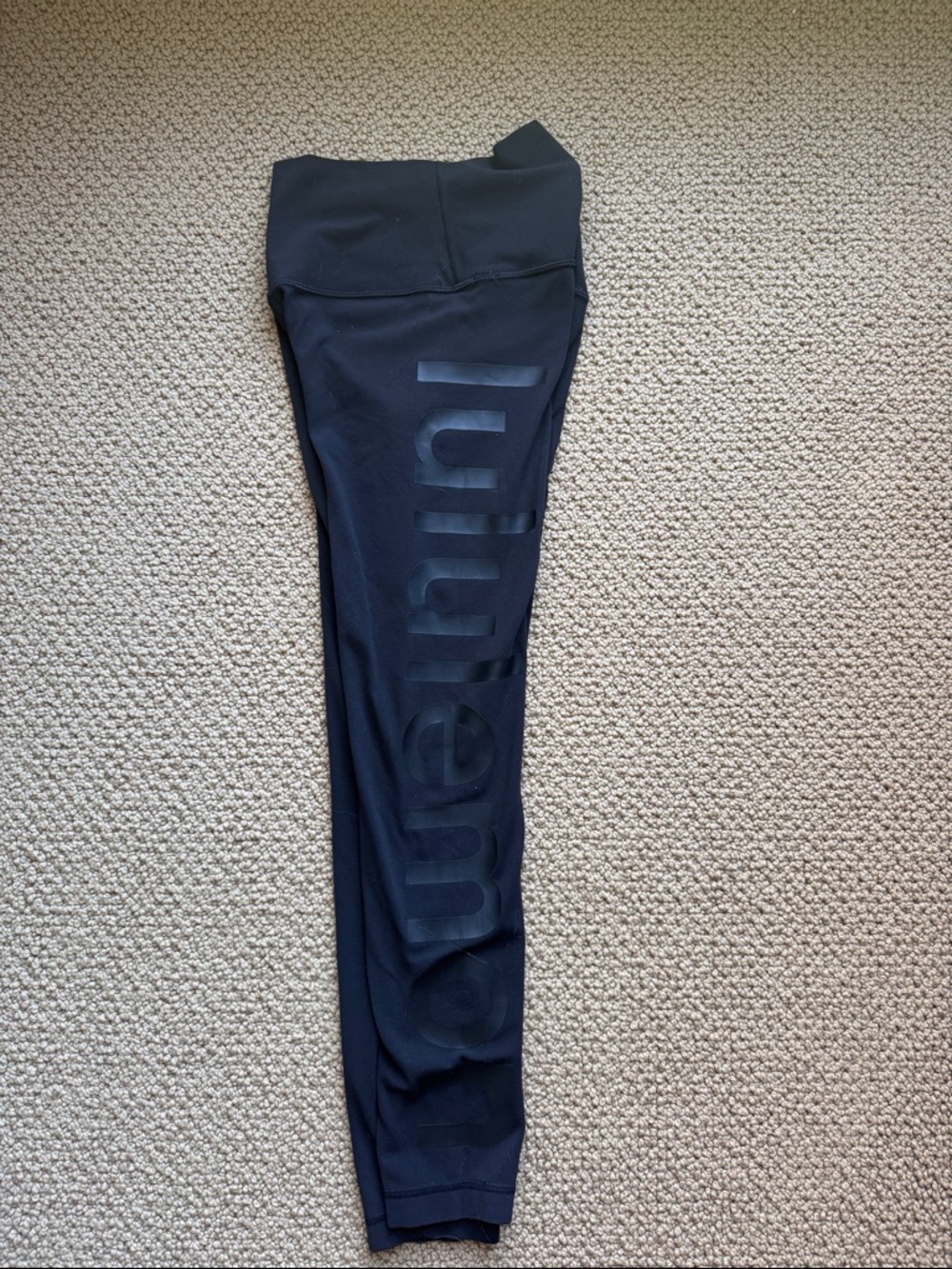 Lululemon Black Align High-Rise Leggings with Vertical Logo